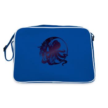 Witchy Octopus Illustration - Retro Bag - blue/white - Back