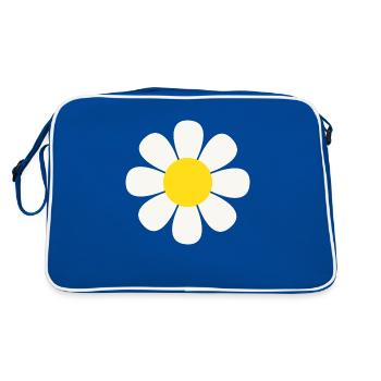 Gänseblümchen Blume Daisy Flower - Retro Tasche - Blau/Weiß - Hinten