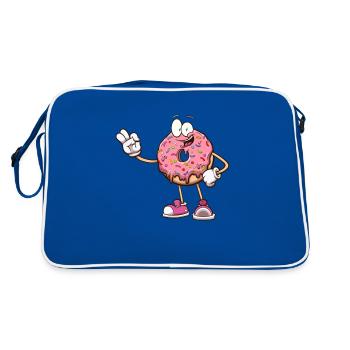 Personnage de beignet mignon - Sac Retro - bleu/blanc - Dos