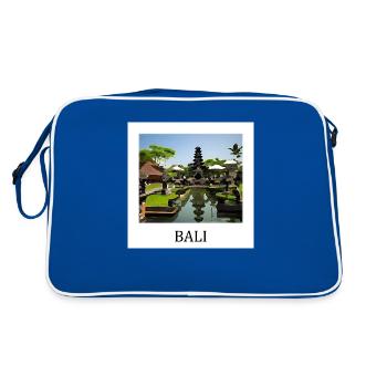 Bali - Retro Tasche - Blau/Weiß - Hinten