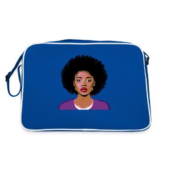 Femme avec afro - Sac Retro - bleu/blanc - Dos