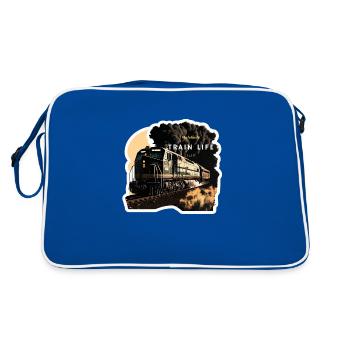 Train Life : Passionné de trains - Sac Retro - bleu/blanc - Dos