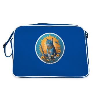 Le chat bleu gardien d’été - Sac Retro - bleu/blanc - Dos