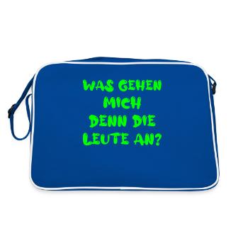 Was gehen mich denn die Leute an? - Retro Tasche - Blau/Weiß - Hinten