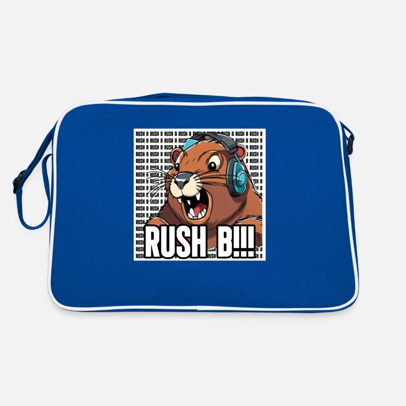 Gaming Bober RUSH B - Retro Tasche - Blau/Weiß