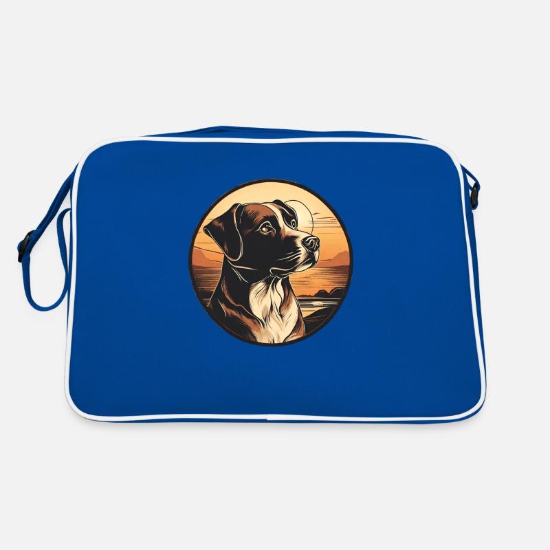Der Hund ist der treueste Freund des Menschen - Retro Tasche - Blau/Weiß