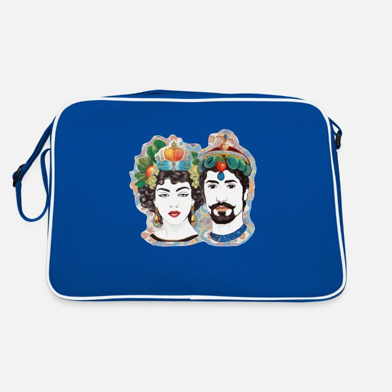 teste di moro - Retro Tasche - Blau/Weiß