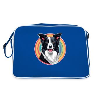 Border Collie - Sac Retro - bleu/blanc - Dos