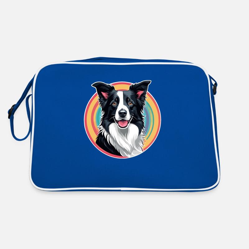 Border Collie - Sac Retro - bleu/blanc