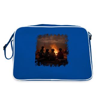 A campfire is a magical moment - Retro Bag - blue/white - Back