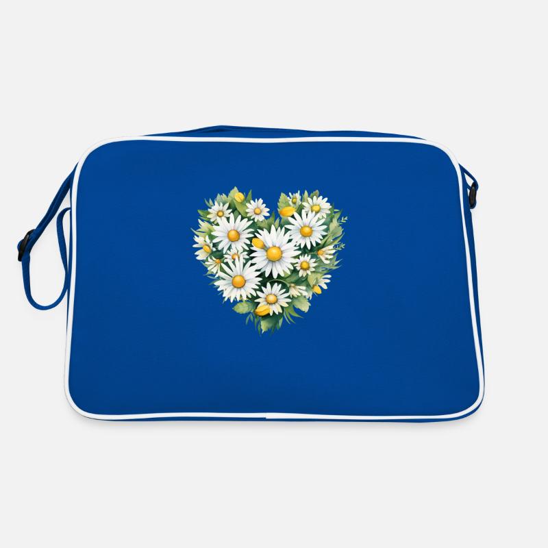 Gänseblümchen-Herz Retro Tasche