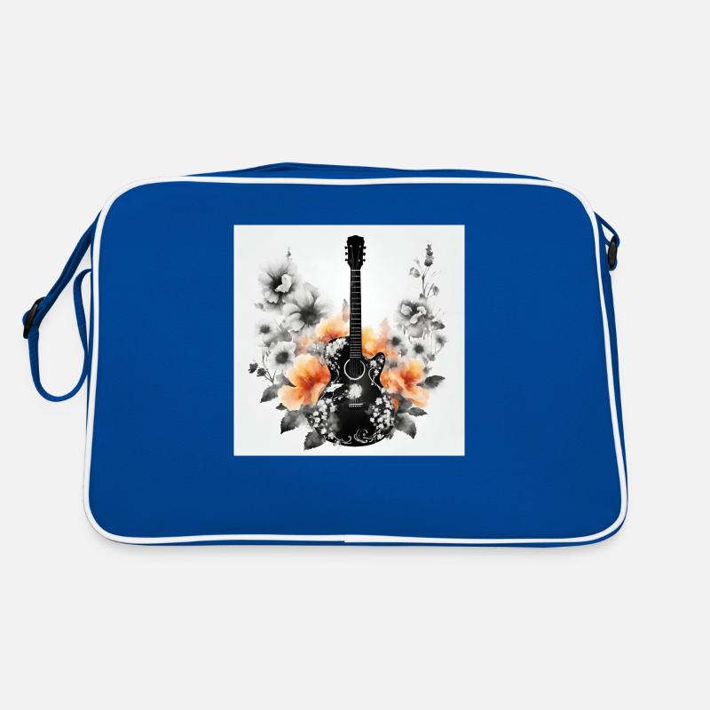GUITAR IN BLOOM - Retro Bag - blue/white