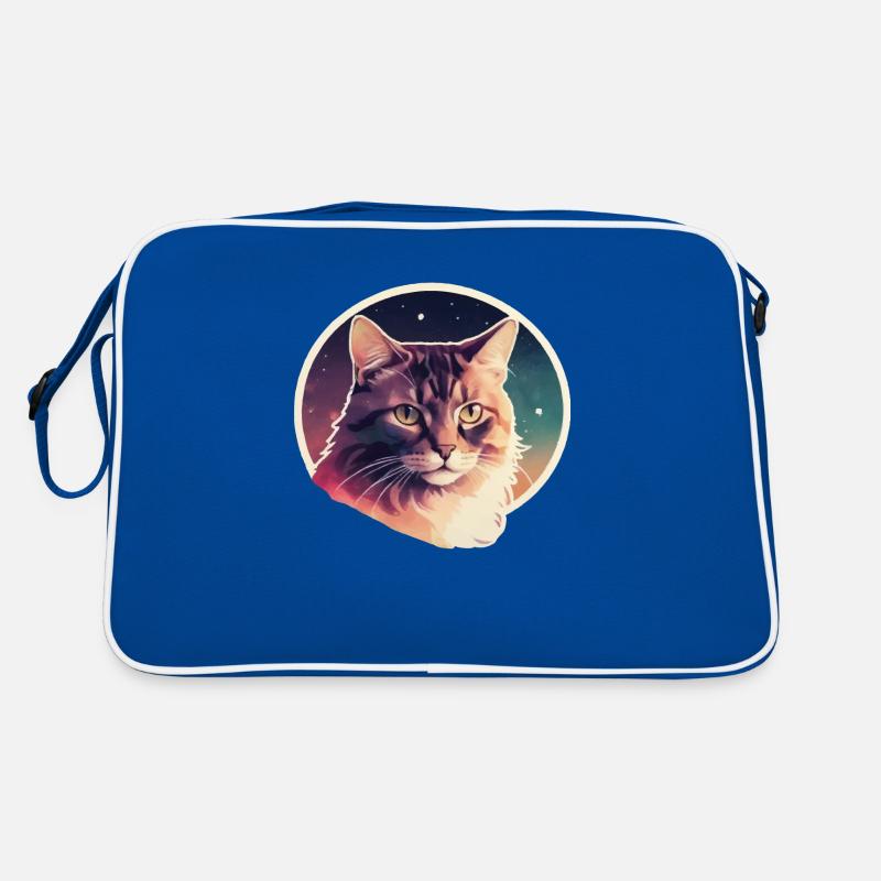 Katze in den Sternen Retro Tasche