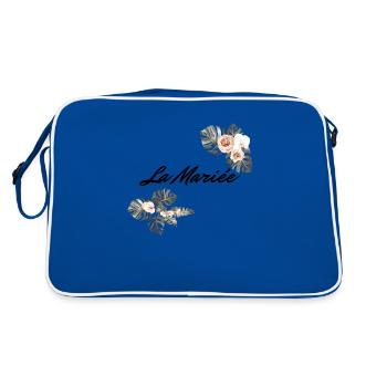 La mariée floral-idée cadeau la mariée - Sac Retro - bleu/blanc - Dos
