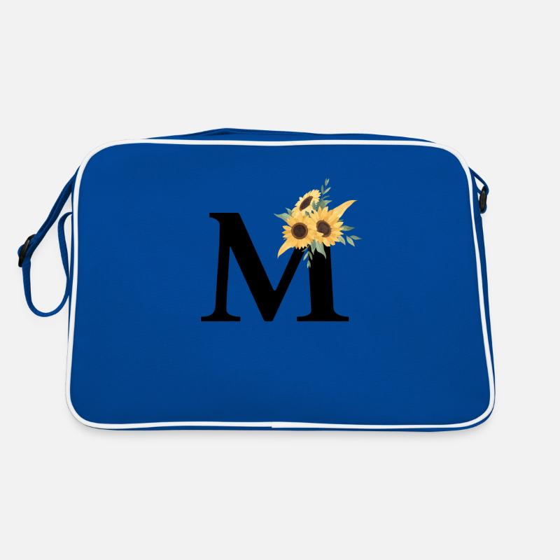 Buchstabe m Blumen-Sonnenblume Retro Tasche