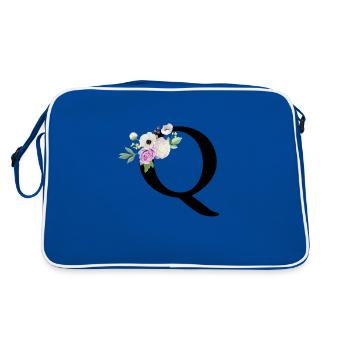 Lettre q floral violet - Sac Retro - bleu/blanc - Dos
