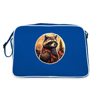 Raccoon in an autumnal dusk - Retro Bag - blue/white - Back