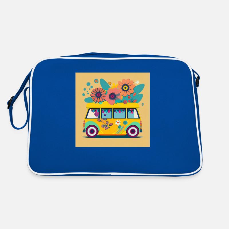 Sunbeam Express: Flower magic in pastel - Retro Bag - blue/white