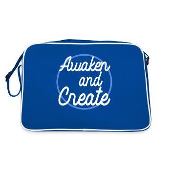 innovative ideas technological innovation present - Retro Tasche - Blau/Weiß - Hinten