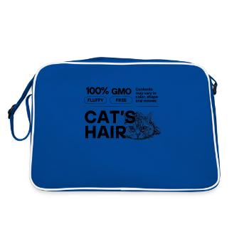 100% Katzenhaar Horizontal Schwarz Style - Retro Tasche - Blau/Weiß - Hinten