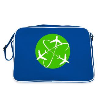Avions voyage dans le monde - Sac Retro - bleu/blanc - Dos