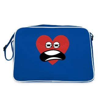 A jaded red heart - Retro Bag - blue/white - Back