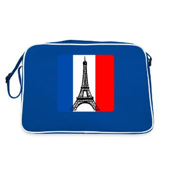 Tour Eiffel Paris France drapeau français - Sac Retro - bleu/blanc - Dos