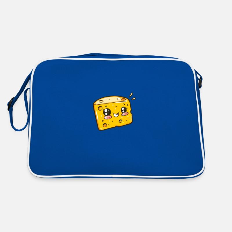 Cute cheese with a happy face Retro Bag