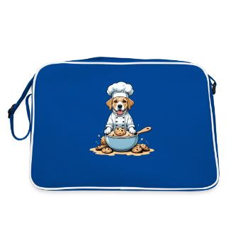 Dog Chef Dog Friends Gift Cookie Cookies - Retro Bag - blue/white - Back