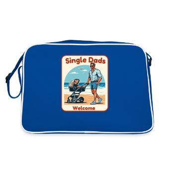 Single Dads Welcome - Retro Bag - blue/white - Back