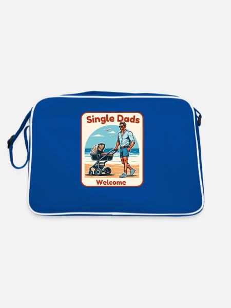 Single Dads Welcome - Retro Bag - blue/white - Back