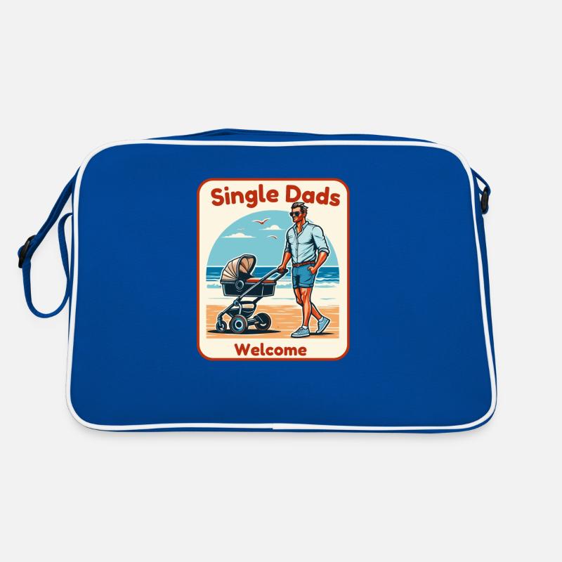 Single Dads Welcome - Retro Tasche - Blau/Weiß