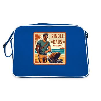 Single Dads Welcome - Retro Bag - blue/white - Back