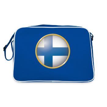 Finnland Emblem - Retro Tasche - Blau/Weiß - Hinten