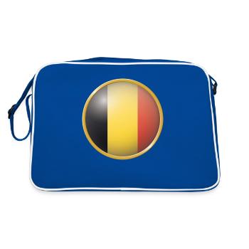 Belgien Emblem - Retro Tasche - Blau/Weiß - Hinten