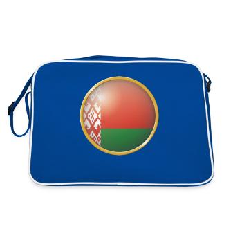 Belarus Emblem - Retro Tasche - Blau/Weiß - Hinten