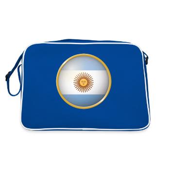 Argentinien Emblem - Retro Tasche - Blau/Weiß - Hinten