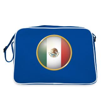 Mexiko Emblem - Retro Tasche - Blau/Weiß - Hinten