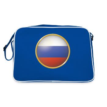Russland Emblem - Retro Tasche - Blau/Weiß - Hinten