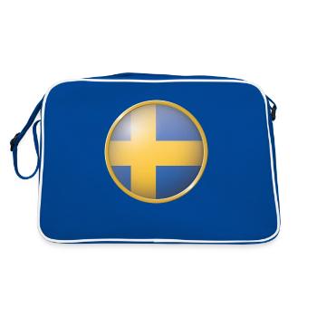 Schweden Emblem - Retro Tasche - Blau/Weiß - Hinten