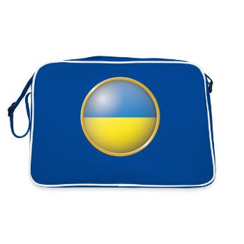 Ukraine Emblem - Retro Tasche - Blau/Weiß - Hinten