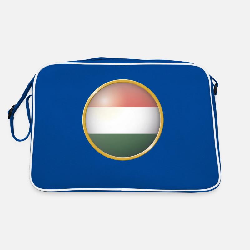 Ungarn Emblem - Retro Tasche - Blau/Weiß