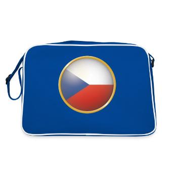 Tschechien Emblem - Retro Tasche - Blau/Weiß - Hinten