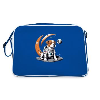 Chien astronaute chien espace chien amour cadeau - Sac Retro - bleu/blanc - Dos