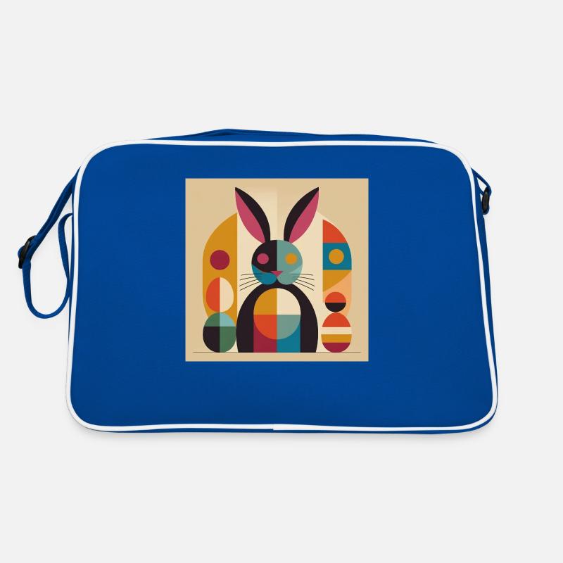 Osterhase No.11 - Retro Tasche - Blau/Weiß