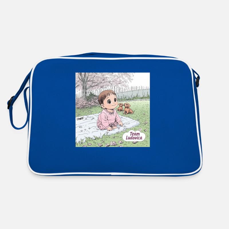 Frühling - Retro Tasche - Blau/Weiß