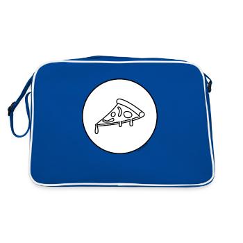 lecker Pizza - Retro Tasche - Blau/Weiß - Hinten