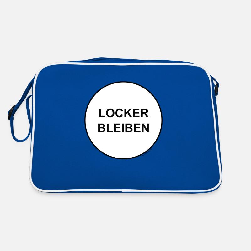 Locker bleiben! - Retro Tasche - Blau/Weiß