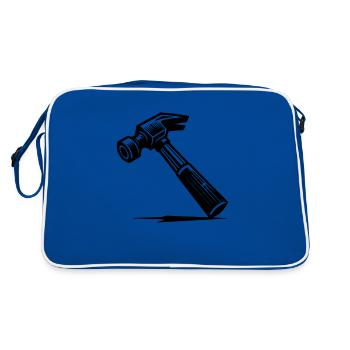 Creativity needs a carpenter's hammer - Retro Bag - blue/white - Back