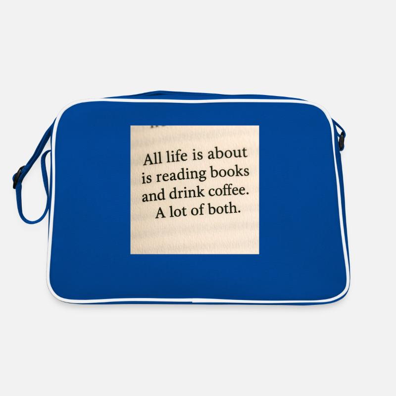 Das Leben dreht sich alles um Bücher und Kaffee Retro Tasche